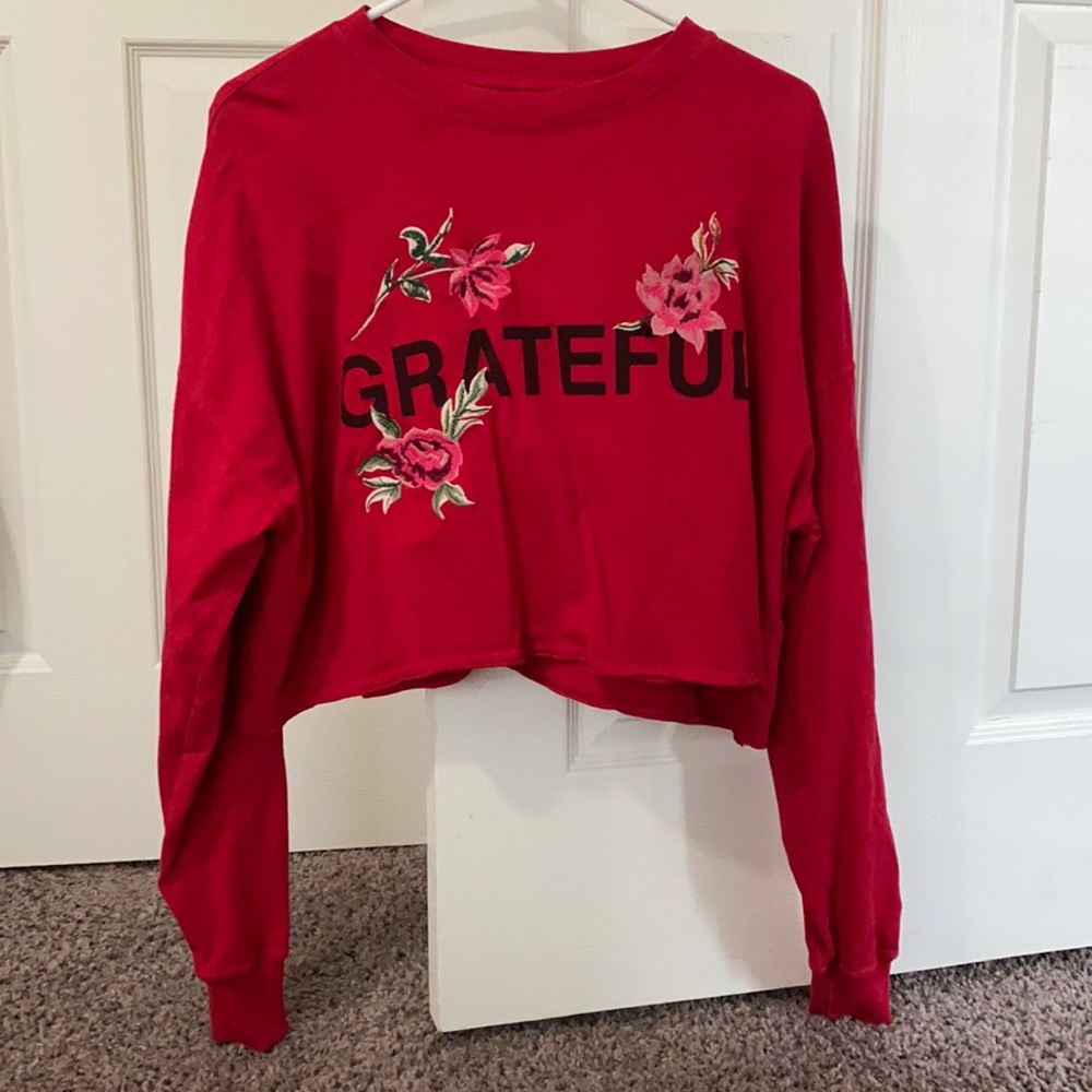 Spiritual gangster long sleeve crop top